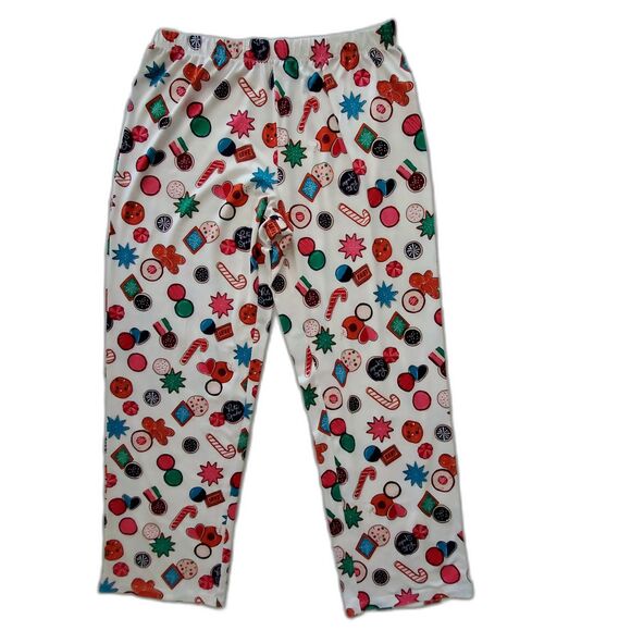 NWOT Kate Spade "Holiday Cookies" Soft Christmas Pajama 2-pc Set Sz L Pyjamacore - Picture 4 of 12